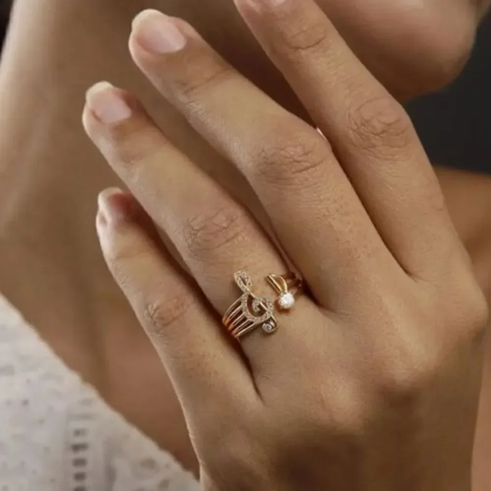 Trendy music ring A554